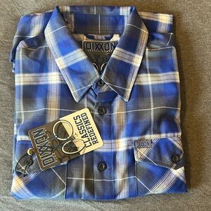 DIXXON Flannel Damon Ave Plaid Shirt in Blue Gray & White Size XXL. NWT. No bag
